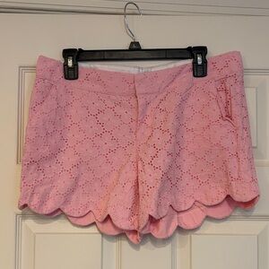 Lilly Pulitzer Pink Eyelet Scalloped Shorts